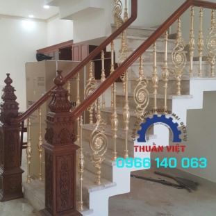 CẦU THANG SẮT MẠ ĐỒNG ĐẸP GIÁ RẺ NHẤT HÓC MÔN TPHCM