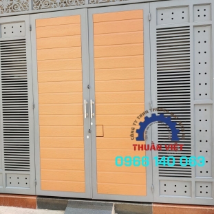 CỔNG SẮT MÀU XÁM CAM SIÊU BỀN CHẮC CHẮN GIÁ RẺ NHẤT GÒ VẤP TPHCM