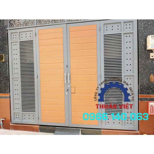 CỔNG SẮT MÀU XÁM CAM SIÊU BỀN CHẮC CHẮN GIÁ RẺ NHẤT GÒ VẤP TPHCM